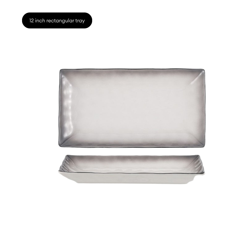 LOCAUPIN Minimalist Glazed Ceramic Dinnerware Microwave Oven Safe Multi-Size Plates and Bowls Dining Set Food Safe Plate
