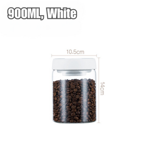 Locaupin Borosilicate Vacuum Canister Coffee Bean Tea Powder Glass Sealed Storage Airtight Leakproof Container Jar