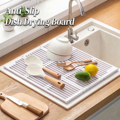 LOCAUPIN Foldable Anti-Slip Dish Drying Rack Space Saver Sink Organizer Over Sink Multifunctional Kitchen Drainer Board