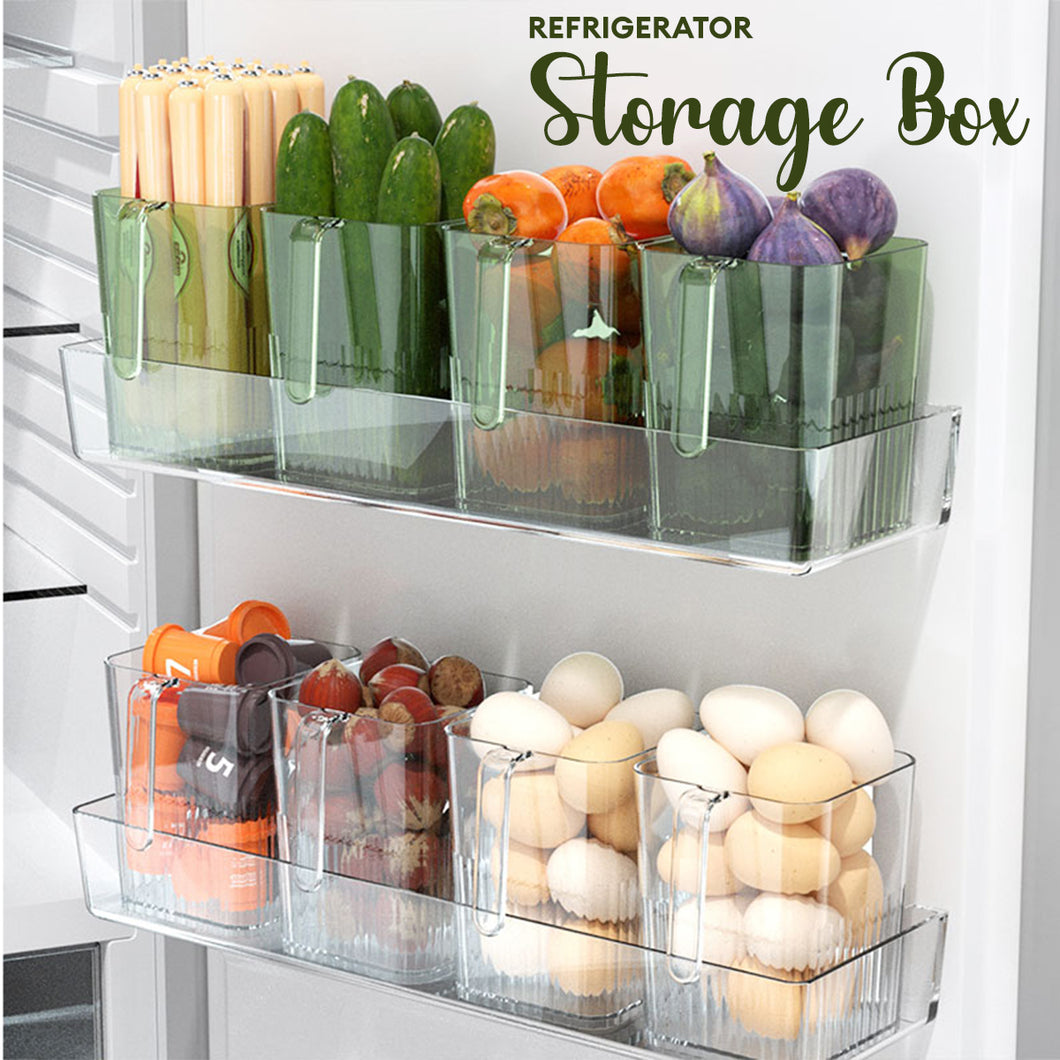 Locaupin Refrigerator Organizer Container Bin with Handle Multipurpose Food Basket Storage Fridge Door Shelf Holder