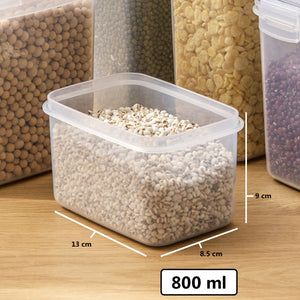 Dry Food Storage Containers Leak Proof Silicon Sealing Lock Lid Multipurpose Grain Powder Cereal Canister Jar