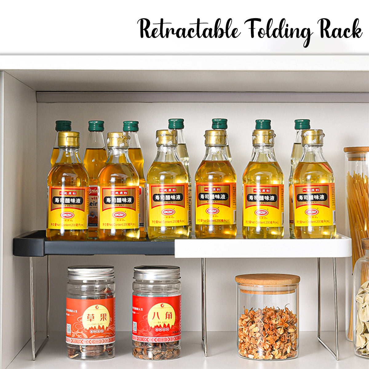 Locaupin Expandable Table Top Shelf Multipurpose Storage Rack Kitchen ...
