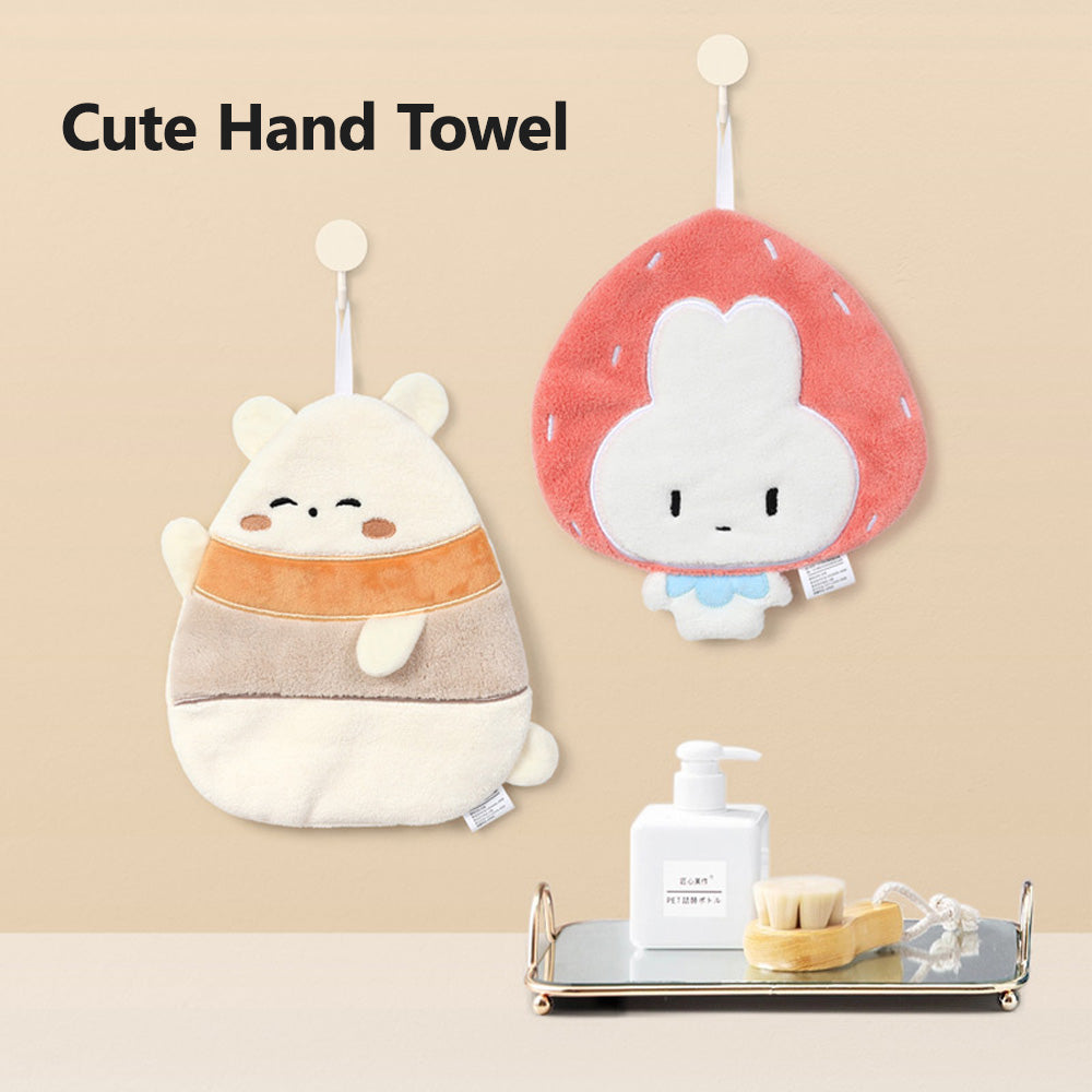 Absorbent Hanging Hand Towel, Cute Hand Towel with Hanging Loop 