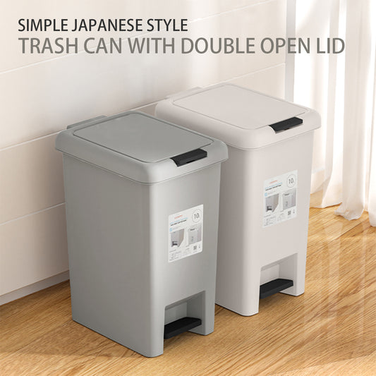 Locaupin Multipurpose Two Way Opening Trash Can Foot Pedal Press Lid Recycling Bin Garbage Container Wastebasket