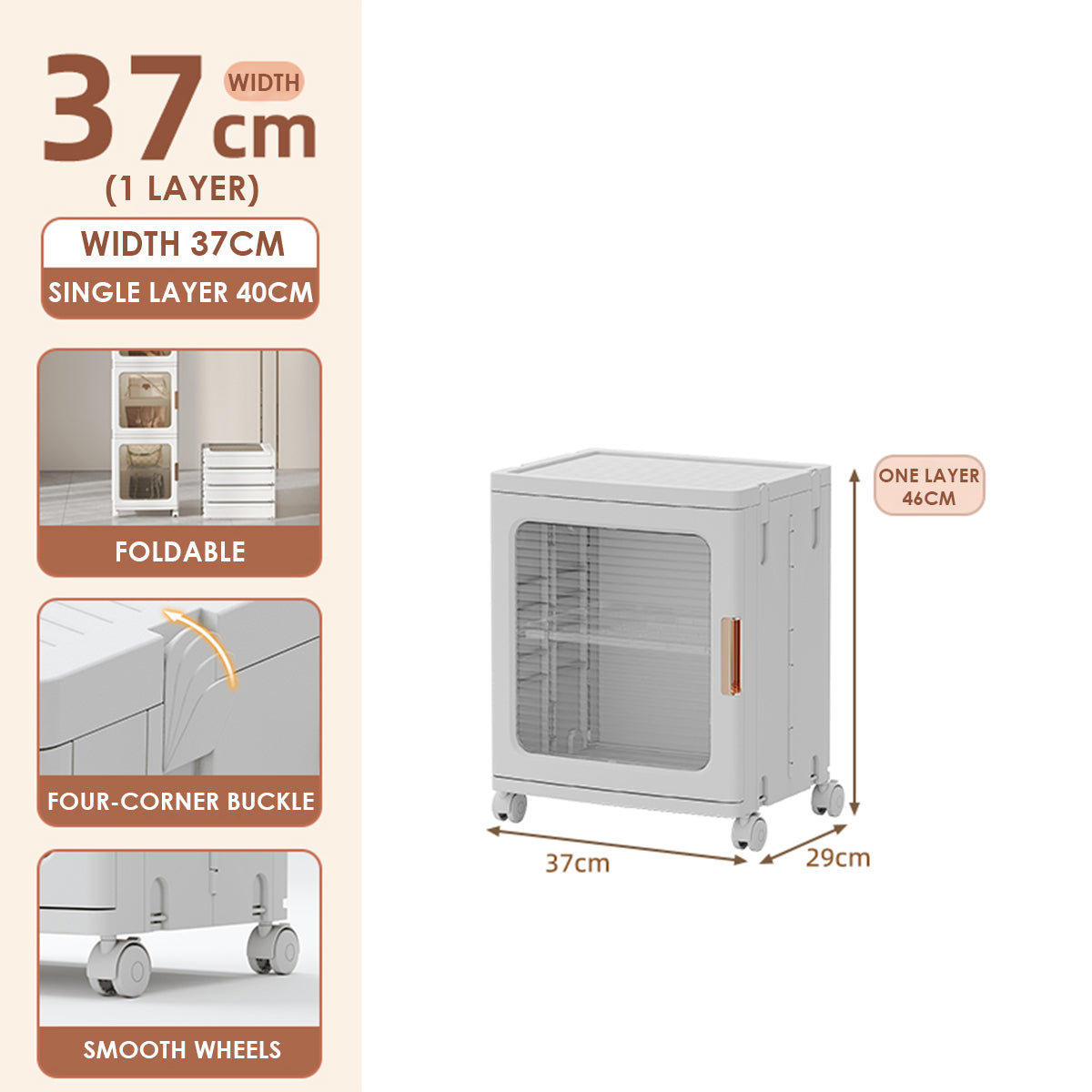 Locaupin Foldable Shoe Cabinet Covered Storage Box Dustproof Wardrobe Organizer For Entryway Bedroom Hallway Display