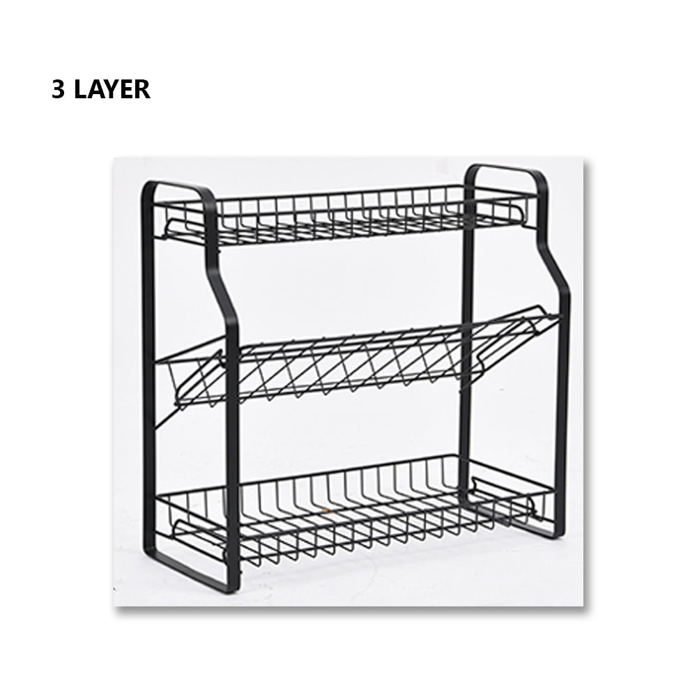 Locaupin Kitchen Lightweight Spice Seasoning Rack Organizer For Countertop Pantry Standing Shelf Holder Easy Assemble Bathroom Space Saver Condiments Storage