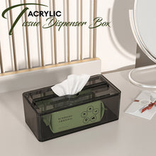 Load image into Gallery viewer, Locaupin Tinted Grey Rectangular Facial Tissue Dispenser Desktop Dresser Napkin Holder Box Bathroom Paper Sheet Container Storage
