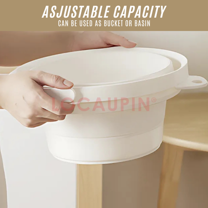 Locaupin Foldable Bucket with Handle for Household Cleaning Car Washing Outdoor Use Space Saving Multifunctional Water Container