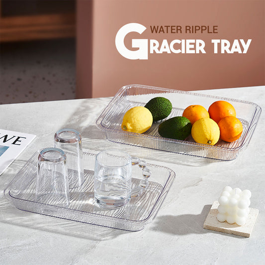Locaupin Clear Rectangular Serving Food Tray Fruit Salad Bowl Container Multifunctional Appetizer Snacks Platter