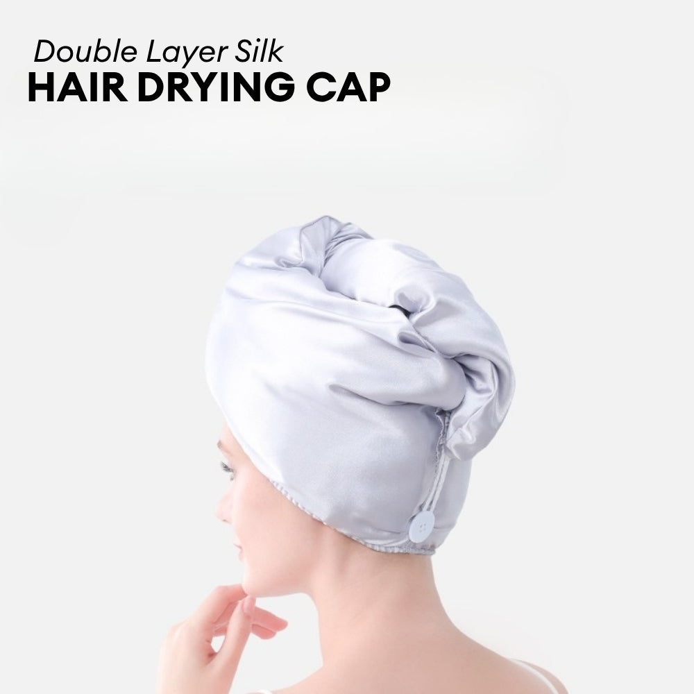 LOCAUPIN Quick Dry Hair Drying Cap Towel Double Layer Silk Bathroom Hat Bathing Shower Hair Cap Anti-bacterial Dry Cap