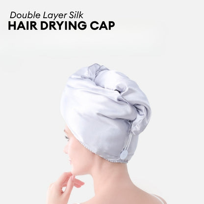 LOCAUPIN Quick Dry Hair Drying Cap Towel Double Layer Silk Bathroom Hat Bathing Shower Hair Cap Anti-bacterial Dry Cap