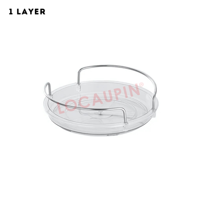 Locaupin 360° Multifunctional Rotating Organizer Condiments Cosmetics Snacks Toiletries Rotatable Transparent Display Rack