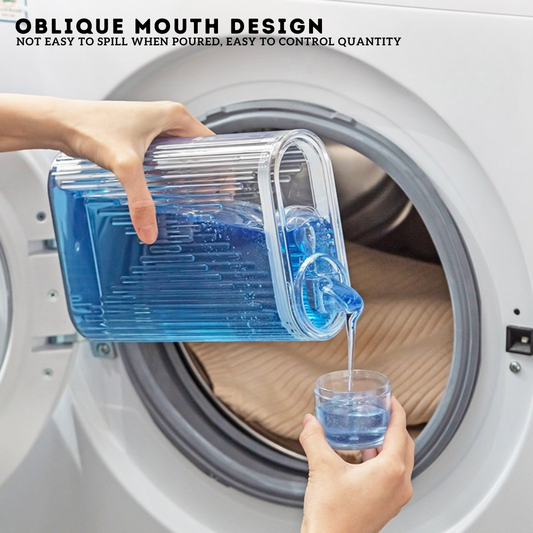 Locaupin Multipurpose Laundry Detergent Dispensing Bottle with Measuring Lid Leakproof Liquid Powder Soap Storage Organizer