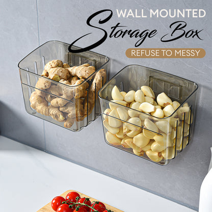 LOCAUPIN Wall Mounted Clear Organizer Bin Self Draining Multipurpose Kitchen Bathroom Laundry Vanity Storage Shelf