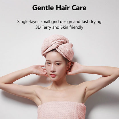 Locaupin Hair Dry Cap Absorbent Fast Drying Bath Shower Head Towel Wrap with Button Lock Spa Travel Yoga Use