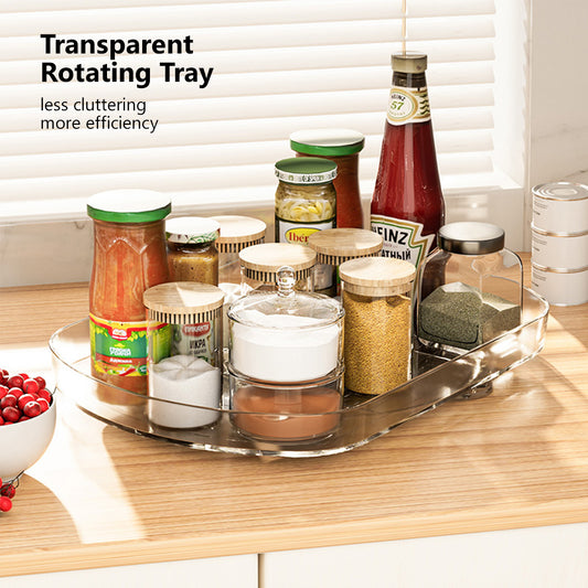 LOCAUPIN Rotating Tray Rack Cabinet Pantry Organizer Spice Storage Container Multipurpose Holder