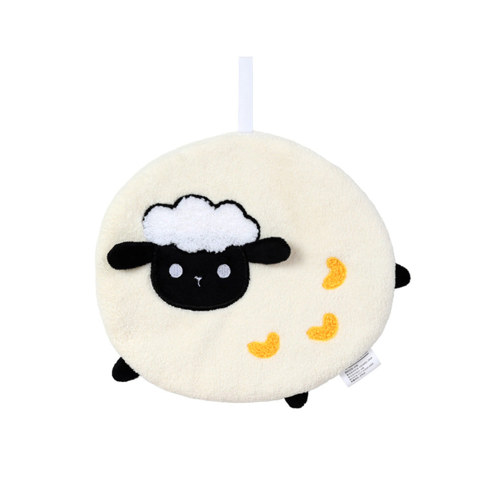 Locaupin Cute Cartoon Animal Hand Towel with Hanging Loop Soft Absorbent Fast Drying Washcloth For Kitchen Bathroom  Use