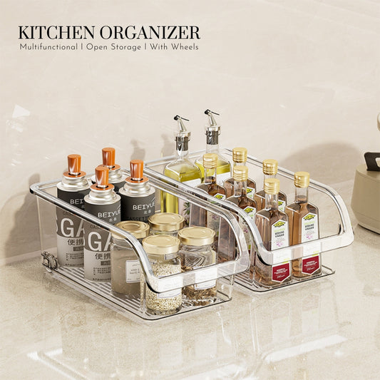 LOCAUPIN Clear Fridge Organizer Bin – BPA-Free Stackable Refrigerator Box for Food & Drink, Kitchen Shelf Organizer