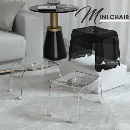 Locaupin Transparent Mini Chair Non Slip Waterproof Foot Step Stool Shower Low Bench Bathroom Seat