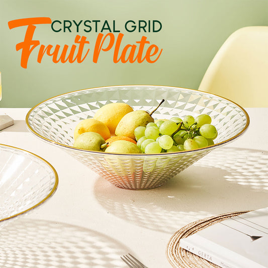 Locaupin Textured Clear Round Fruit Bowl Countertop Serving Dessert Salad Candy Snack Dining Table Centerpiece Decoration