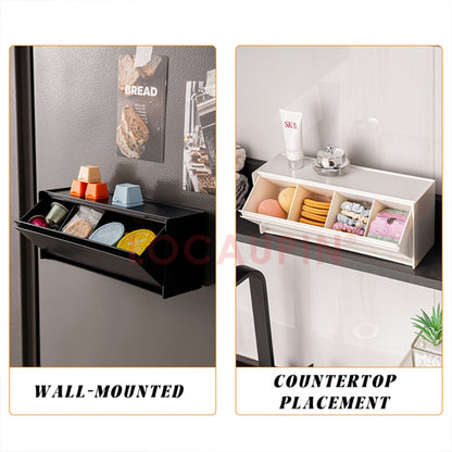 LOCAUPIN Wall Mounted Organizer Storage Box Multifunctional Pull Down Space Saver Kitchen & Bathroom Container Storage