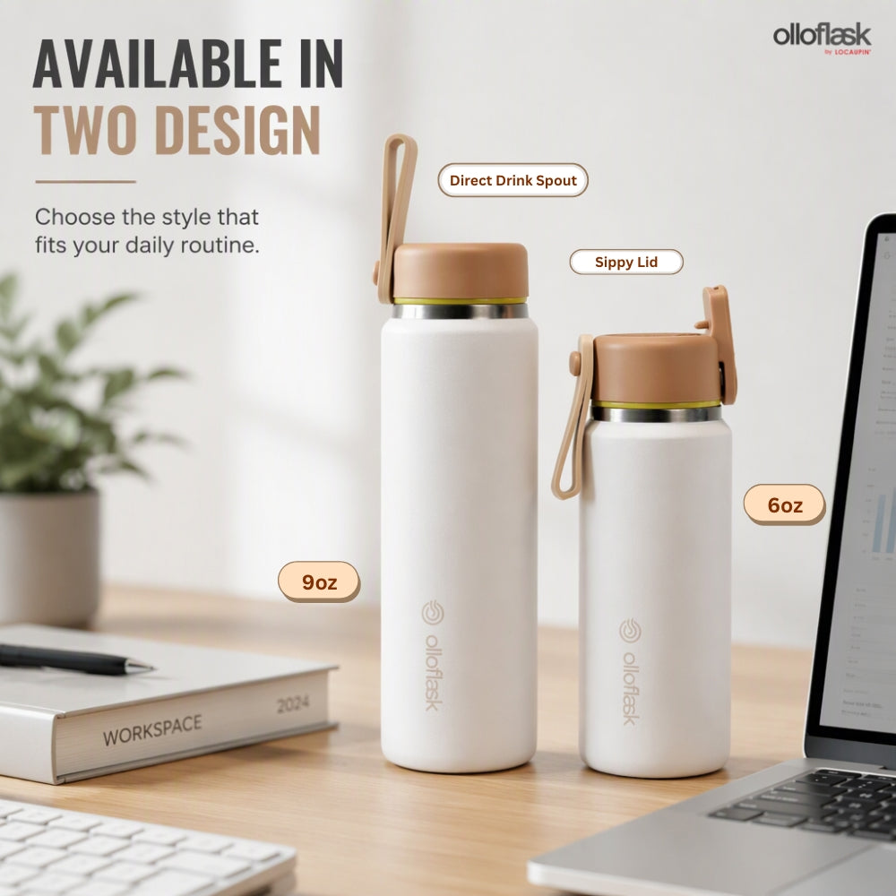 Locaupin MimiCup Series (6oz/9oz) Tumbler Sip & Strawless Insulated Vacuum Flask