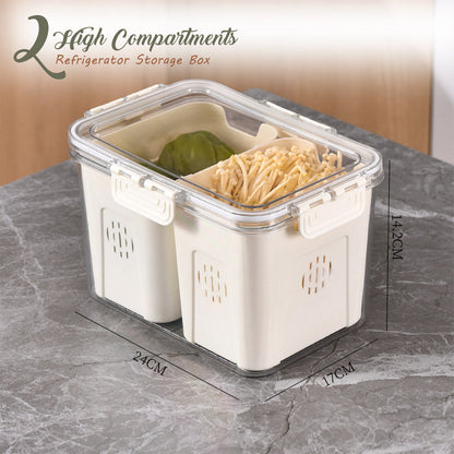 LOCAUPIN Food Container Washing Fruit Vegetable Storage Locking Lid Fridge Organizer Compartment