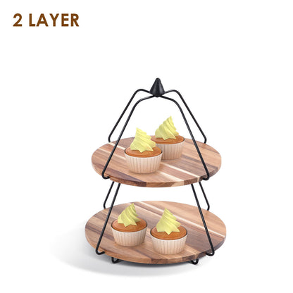 Locaupin Wooden Cupcake Stand Fruit Dessert Table Cookie Food Display Serving Platter Birthday Tea Party Tower Tray Decor Holder