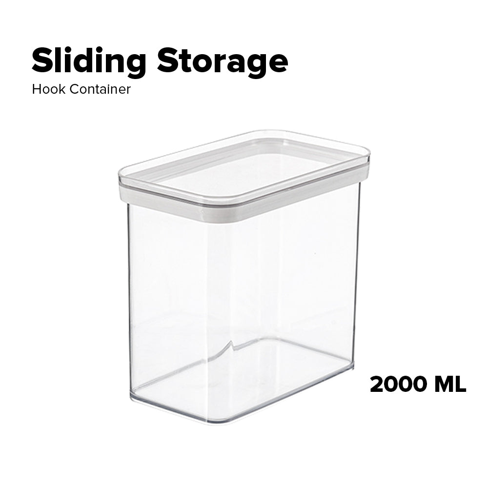 Locaupin Kitchen Cabinet Refrigerator Organizer Bin Airtight Container Pull Out Sliding Storage Fridge Food Keeper with Cover