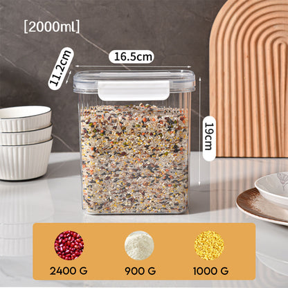 Locaupin Airtight Fresh Keeper Jar Container Snap Lock Lid Candy Snacks Cereal Food Storage Stackable Pantry Organizer