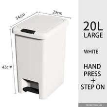 Load image into Gallery viewer, Locaupin Multipurpose Two Way Opening Trash Can Foot Pedal Press Lid Recycling Bin Garbage Container Wastebasket
