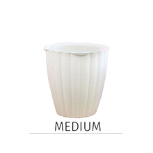 Load image into Gallery viewer, Locaupin White Line Textured Flower Pot Modern Home Garden Plants Outdoor Decor Wicking Rope Self Watering Planter
