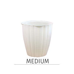 Locaupin White Line Textured Flower Pot Modern Home Garden Plants Outdoor Decor Wicking Rope Self Watering Planter