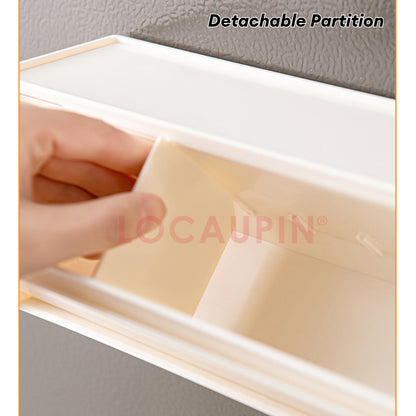LOCAUPIN Wall Mounted Organizer Storage Box Multifunctional Pull Down Space Saver Kitchen & Bathroom Container Storage