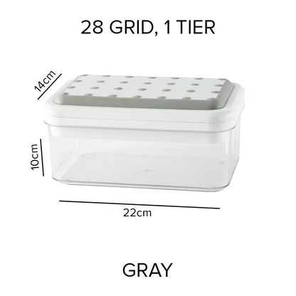 Locaupin Easy Release Ice Cube Molder Tray Bin Freezer Container Bucket with Scoop For Chilling Whiskey Cocktails Making Cold Drinks