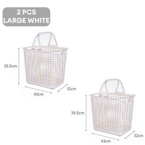 Locaupin Laundry Hamper with Handle Sundries Dirty Clothes Basket Storage Bucket Bathroom Mesh Container Washing Bin Closet Organizer