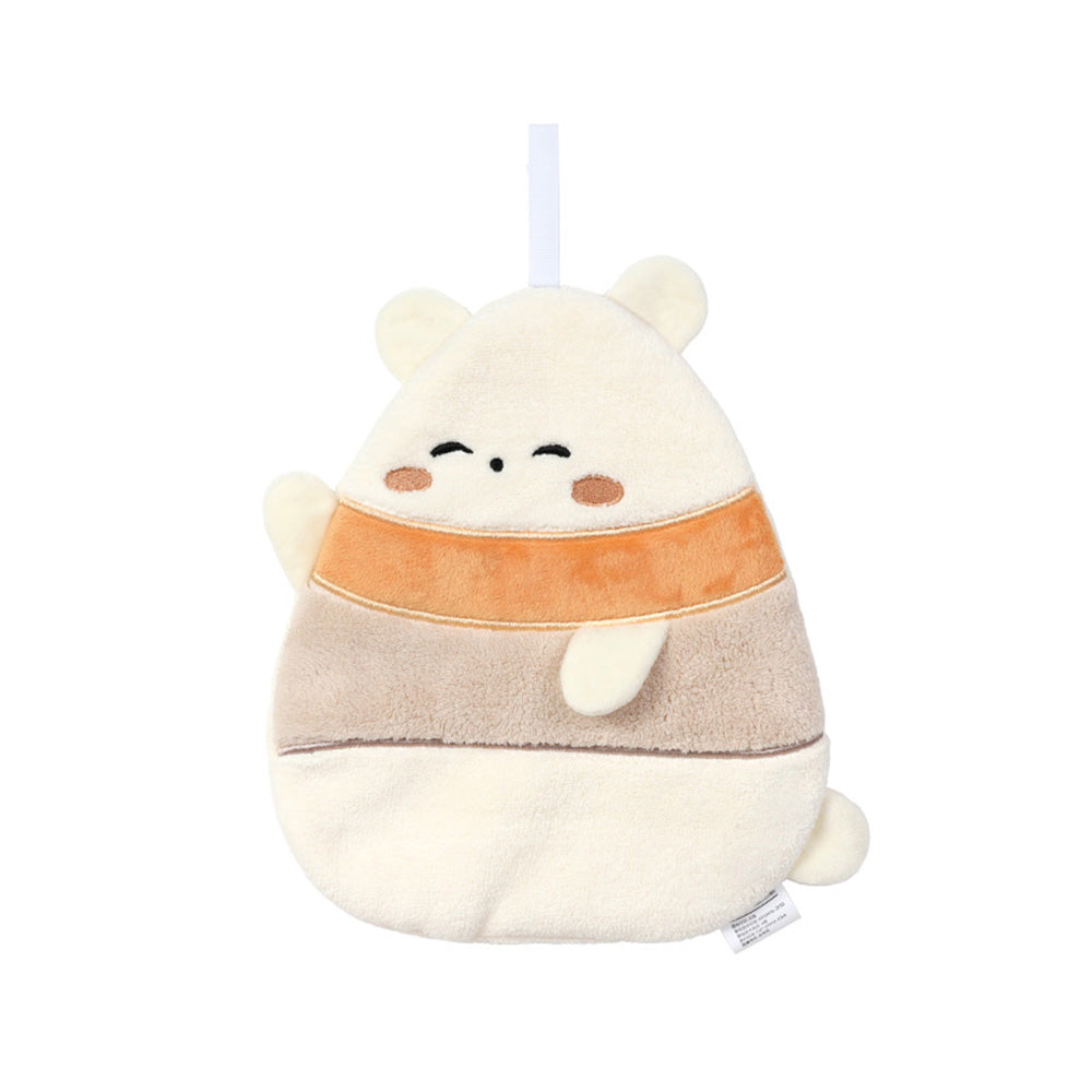 Locaupin Cute Cartoon Animal Hand Towel with Hanging Loop Soft Absorbent Fast Drying Washcloth For Kitchen Bathroom  Use