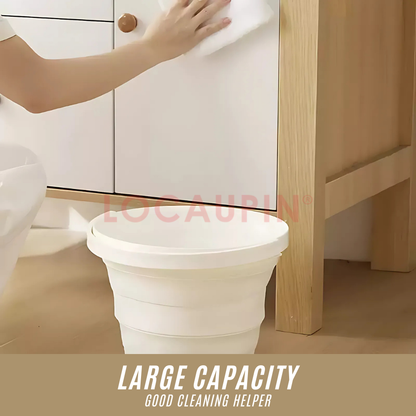 Locaupin Foldable Bucket with Handle for Household Cleaning Car Washing Outdoor Use Space Saving Multifunctional Water Container