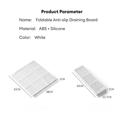 LOCAUPIN Foldable Anti-Slip Dish Drying Rack Space Saver Sink Organizer Over Sink Multifunctional Kitchen Drainer Board