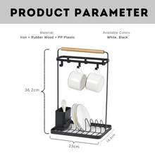 Load image into Gallery viewer, LOCAUPIN Kitchen Sink Rack Dish Drying Plate Storage Space Saver Hook Organizer Utensil Holder
