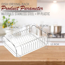 Load image into Gallery viewer, Locaupin Stainless Steel Dish Drying Rack Shelf with Drainboard Cutlery Holder Kitchen Sink Counter Organizer Plate Storage
