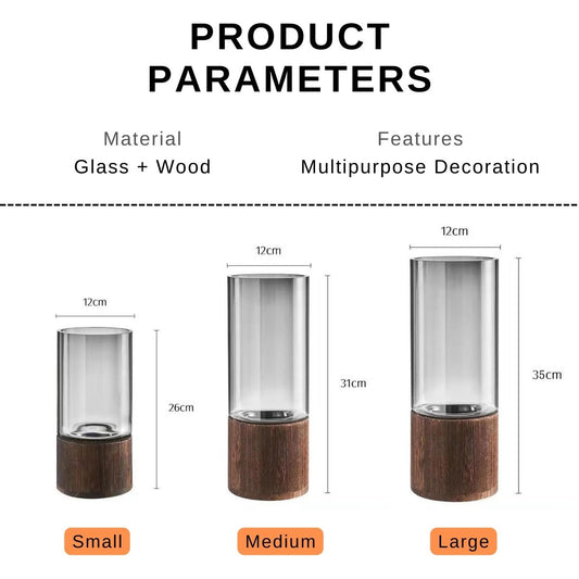 LOCAUPIN Modern Glass Flower Vase Stand Container Wedding Centerpiece Plant Pot Home Decor Farmhouse