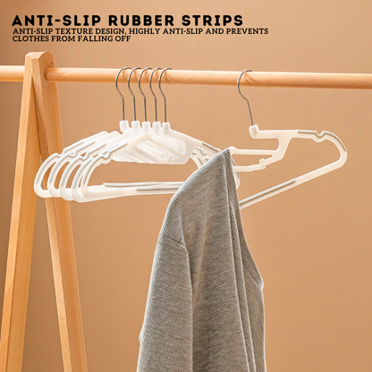 Locaupin 5pcs Anti-Slip Hanger with Hook Space Saving Clothes Holder Continuous Hanging Design Wardrobe Laundry Area Organizer