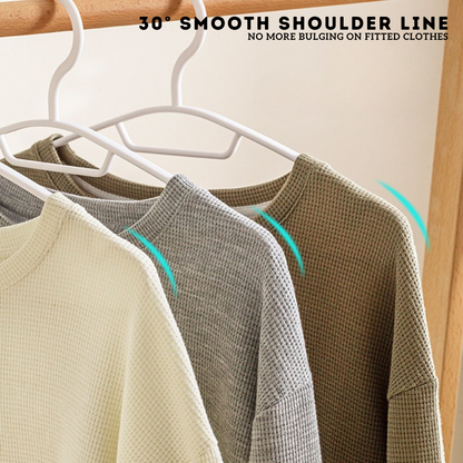 Locaupin 5 Pieces Anti-Slip Hanger with Groove Design Heavy Duty Flexible Wardrobe Laundry Organizer High Quality Clothes Holder