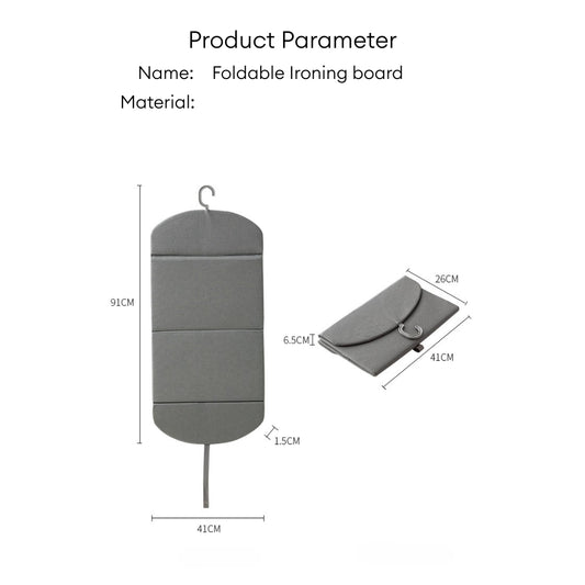 LOCAUPIN Foldable Ironing Board with Rotatable Hook Laundry Tools Hanging Space Saving Heat Insulation Ironing Mat