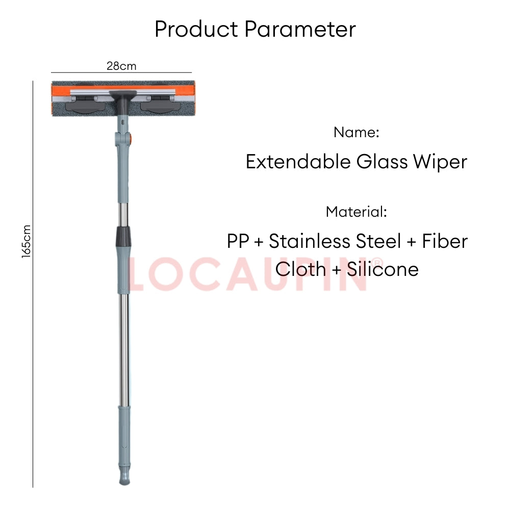 LOCAUPIN Window Glass Wiper Extendable Handle Window Cleaner Sponge Squeegees with Long Handle Household Cleaning Tools