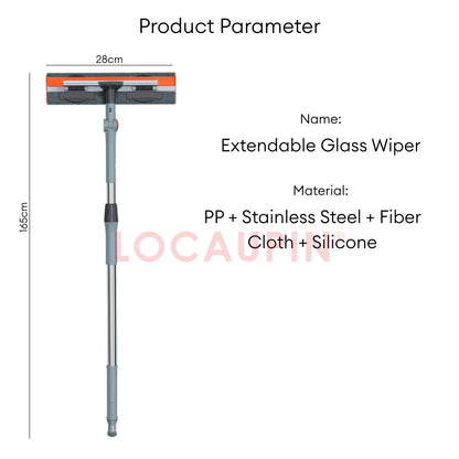 LOCAUPIN Window Glass Wiper Extendable Handle Window Cleaner Sponge Squeegees with Long Handle Household Cleaning Tools