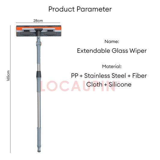 LOCAUPIN Window Glass Wiper Extendable Handle Window Cleaner Sponge Squeegees with Long Handle Household Cleaning Tools