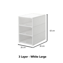 Load image into Gallery viewer, Set of 3 Shoe Box Multifunctional Cabinet Organizer Sneaker Display Case Stackable Closet Storage Container
