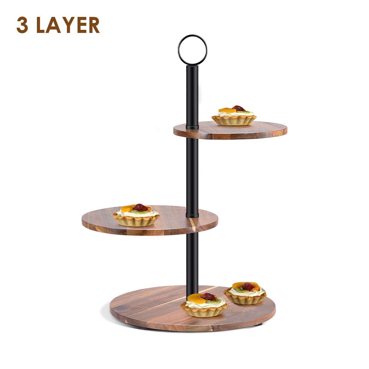 Locaupin Wooden Cupcake Stand Fruit Dessert Table Cookie Food Display Serving Platter Birthday Tea Party Tower Tray Decor Holder
